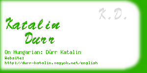 katalin durr business card